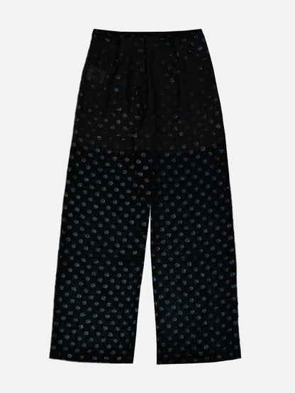 Pre - loved CHANEL 2023 Black Polka Dot Top & Pants Outfit at Reems Closet