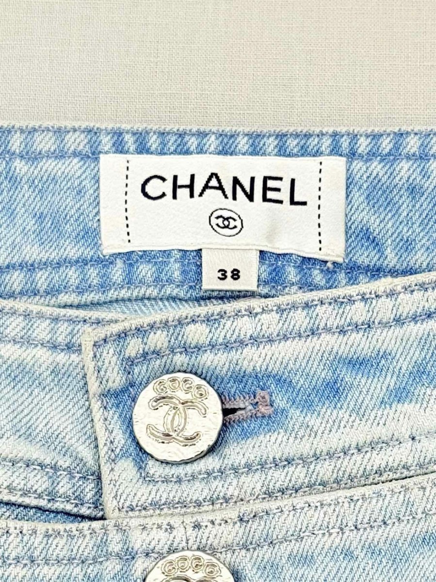 Pre - loved CHANEL 2024 Faded Blue Size US 6 Jeans at Reems Closet