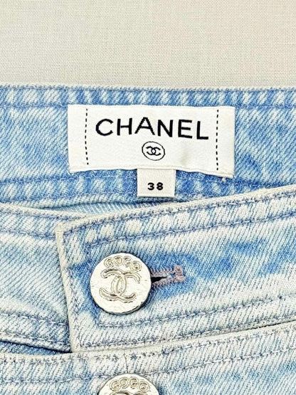 Pre - loved CHANEL 2024 Faded Blue Size US 6 Jeans at Reems Closet