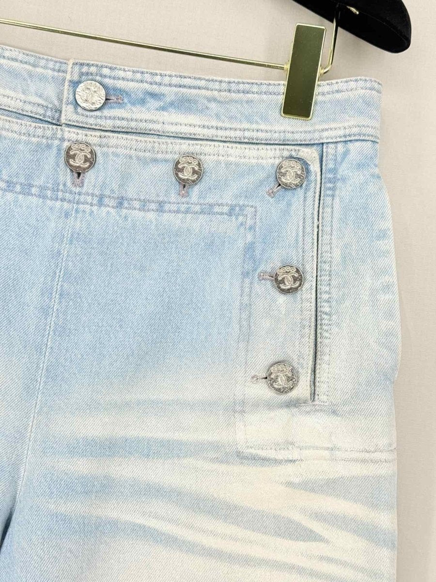Pre - loved CHANEL 2024 Faded Blue Size US 6 Jeans at Reems Closet