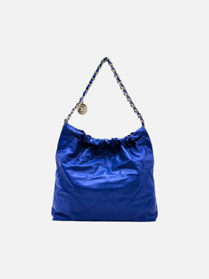 Pre-loved CHANEL 22 Blue Quilted Shoulder Bag at Reems Closet