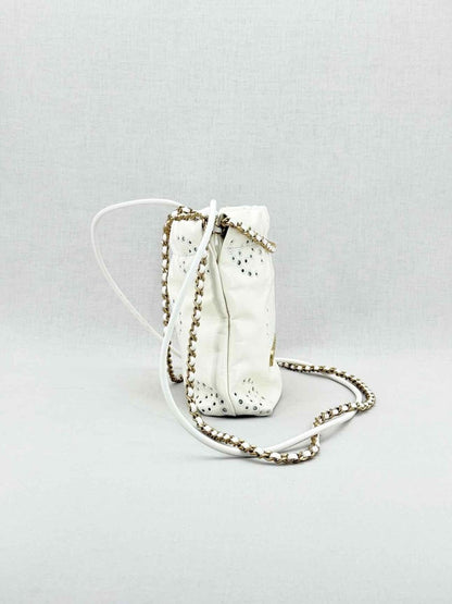 Pre - loved CHANEL 22 Chain White Crossbody at Reems Closet