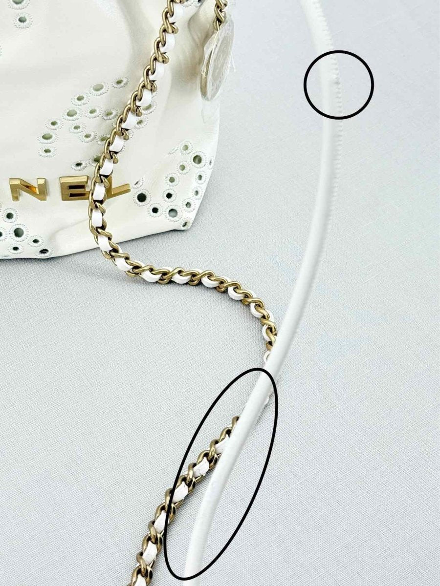 Pre - loved CHANEL 22 Chain White Crossbody at Reems Closet