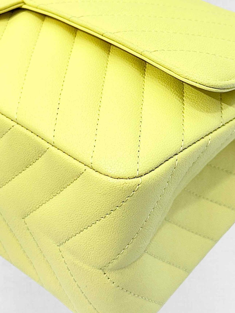 Pre - loved CHANEL 2.55 Reissue Yellow Chevron Shoulder Bag at Reems Closet