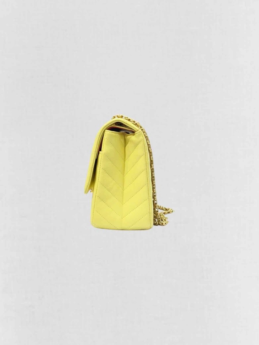 Pre - loved CHANEL 2.55 Reissue Yellow Chevron Shoulder Bag at Reems Closet