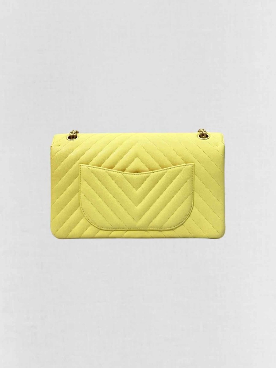 Pre - loved CHANEL 2.55 Reissue Yellow Chevron Shoulder Bag at Reems Closet