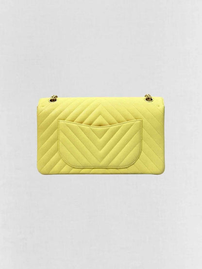 Pre - loved CHANEL 2.55 Reissue Yellow Chevron Shoulder Bag at Reems Closet