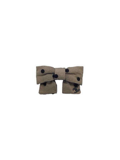 Pre - loved CHANEL Beige & Black Polka Dot Hair Clip at Reems Closet