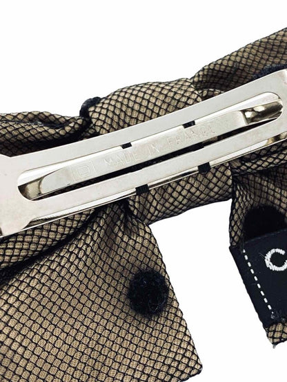 Pre - loved CHANEL Beige & Black Polka Dot Hair Clip at Reems Closet
