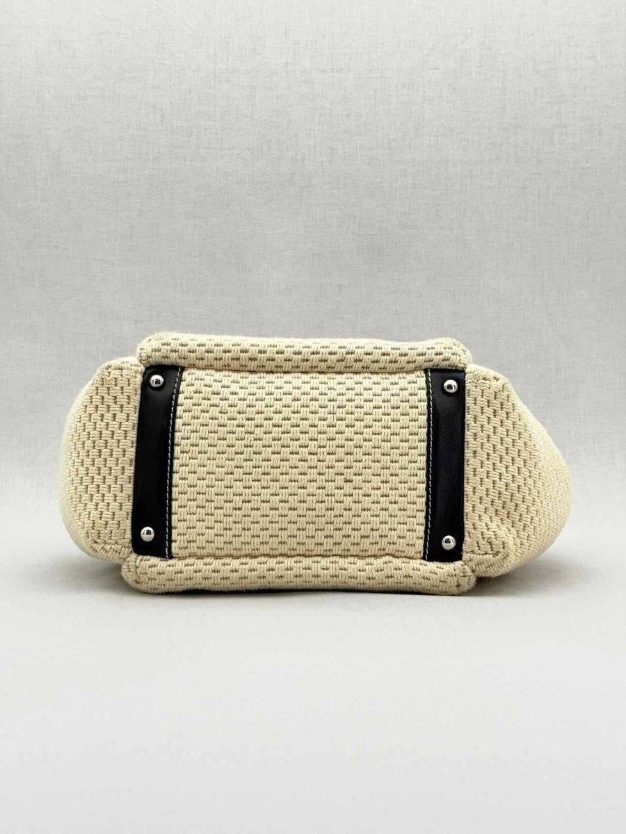 Pre - loved CHANEL Beige & Black Shoulder Bag at Reems Closet