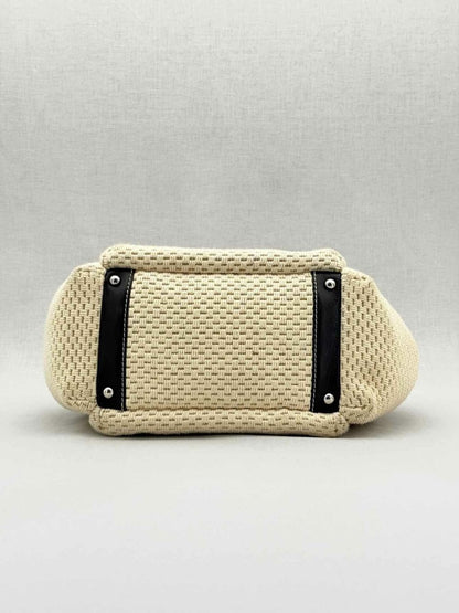 Pre - loved CHANEL Beige & Black Shoulder Bag at Reems Closet