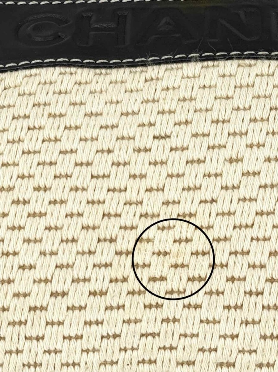 Pre - loved CHANEL Beige & Black Shoulder Bag at Reems Closet