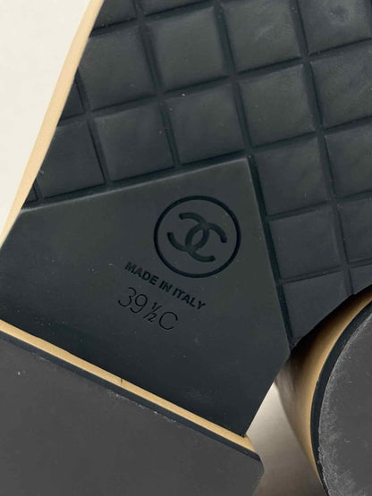 Pre - loved CHANEL Beige & Black Size EU 39 Boots at Reems Closet