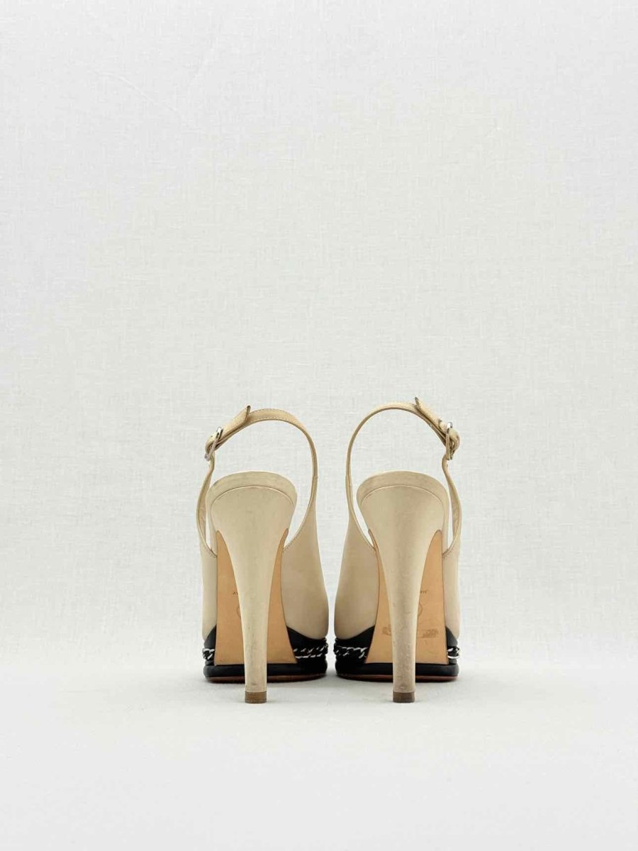 Pre - loved CHANEL Beige Size EU 38 Slingbacks at Reems Closet
