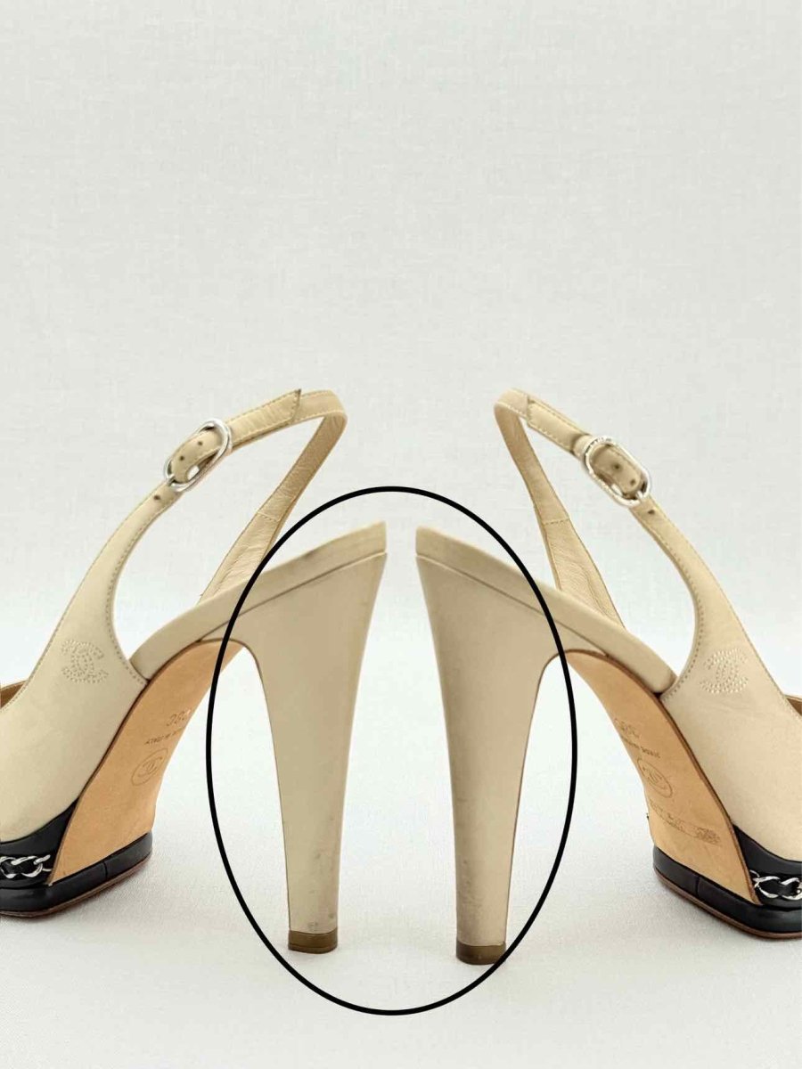 Pre - loved CHANEL Beige Size EU 38 Slingbacks at Reems Closet