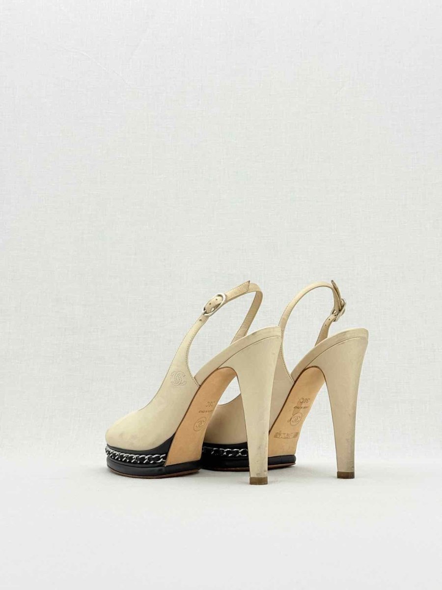 Pre - loved CHANEL Beige Size EU 38 Slingbacks at Reems Closet