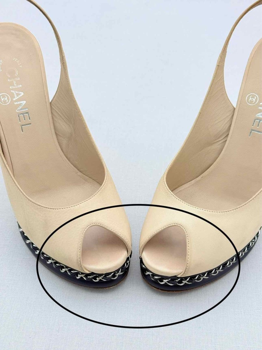 Pre - loved CHANEL Beige Size EU 38 Slingbacks at Reems Closet