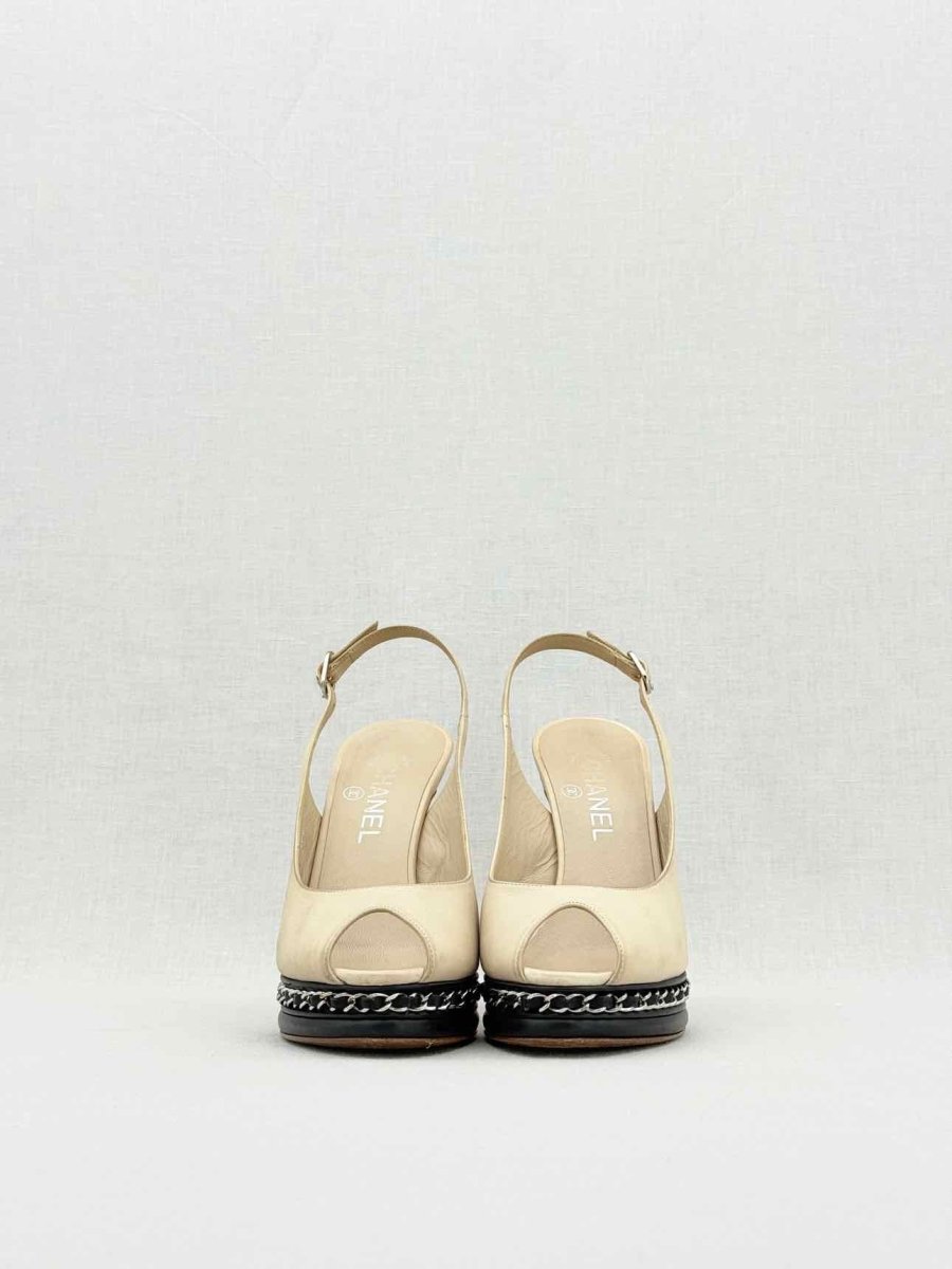 Pre - loved CHANEL Beige Size EU 38 Slingbacks at Reems Closet