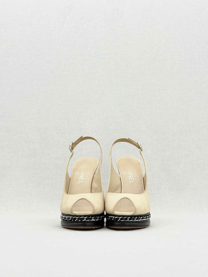 Pre - loved CHANEL Beige Size EU 38 Slingbacks at Reems Closet