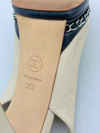 Pre - loved CHANEL Beige Size EU 38 Slingbacks at Reems Closet