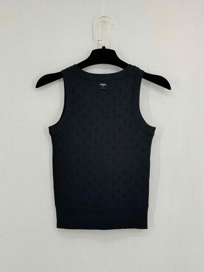 Pre - loved CHANEL Black Boucle Size US 4 Tank Top at Reems Closet