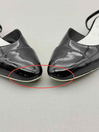 Pre-loved CHANEL Black Cap Toe Size EU 35.5 Flats at Reems Closet