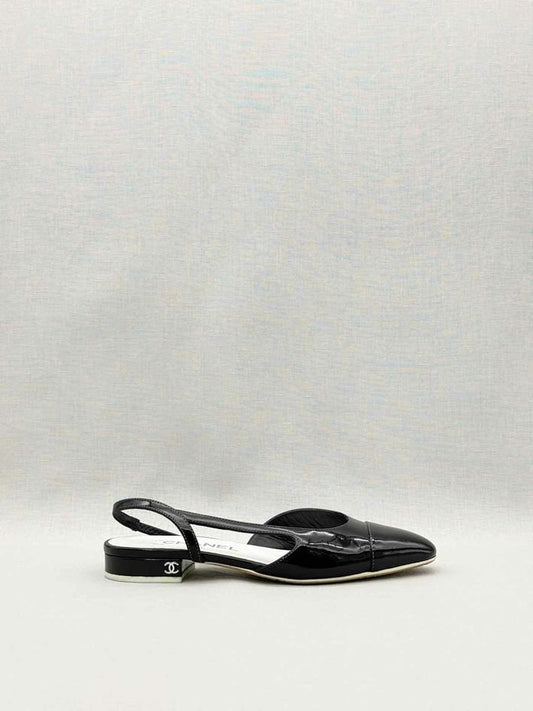Pre-loved CHANEL Black Cap Toe Size EU 35.5 Flats at Reems Closet