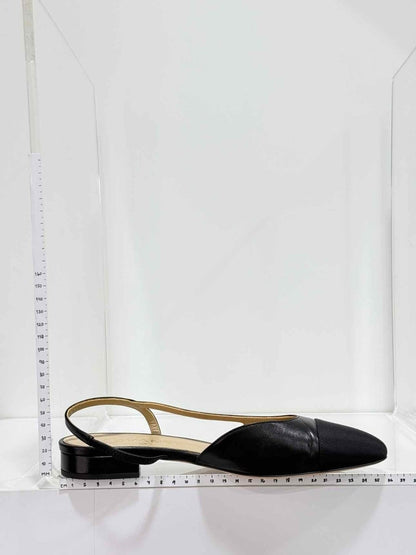 Pre-loved CHANEL Black Cap Toe Size EU 38.5 Slingbacks at Reems Closet