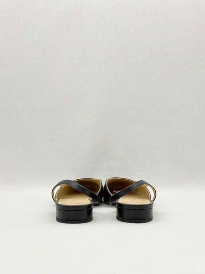 Pre-loved CHANEL Black Cap Toe Size EU 38.5 Slingbacks at Reems Closet