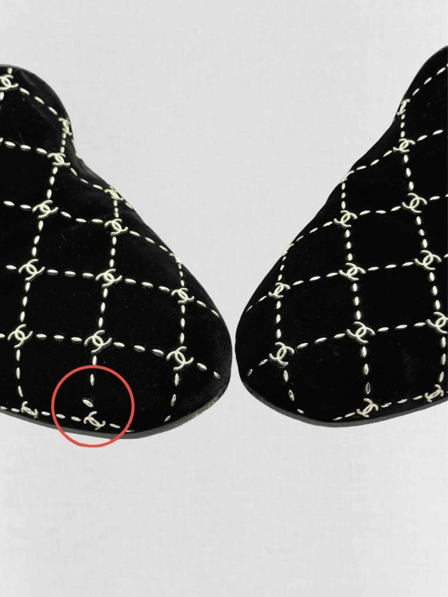 Pre - loved CHANEL Black CC Logo Size EU 37 Smoking Slippers at Reems Closet