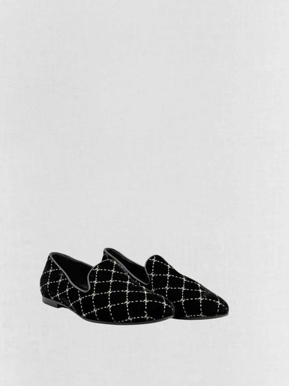 Pre - loved CHANEL Black CC Logo Size EU 37 Smoking Slippers at Reems Closet