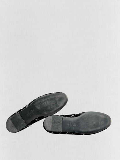 Pre - loved CHANEL Black CC Logo Size EU 37 Smoking Slippers at Reems Closet