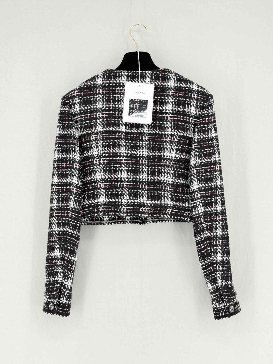 Pre - loved CHANEL Black Multicolor Tweed Size US 4 Jacket at Reems Closet