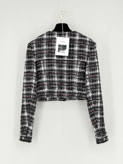 Pre - loved CHANEL Black Multicolor Tweed Size US 4 Jacket at Reems Closet