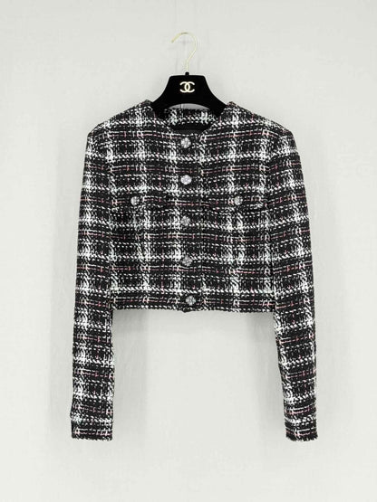 Pre - loved CHANEL Black Multicolor Tweed Size US 4 Jacket at Reems Closet
