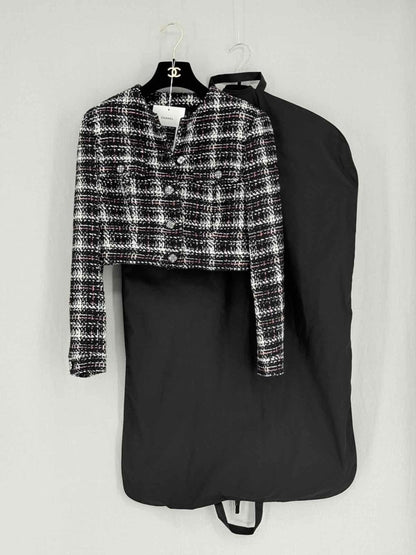 Pre - loved CHANEL Black Multicolor Tweed Size US 4 Jacket at Reems Closet