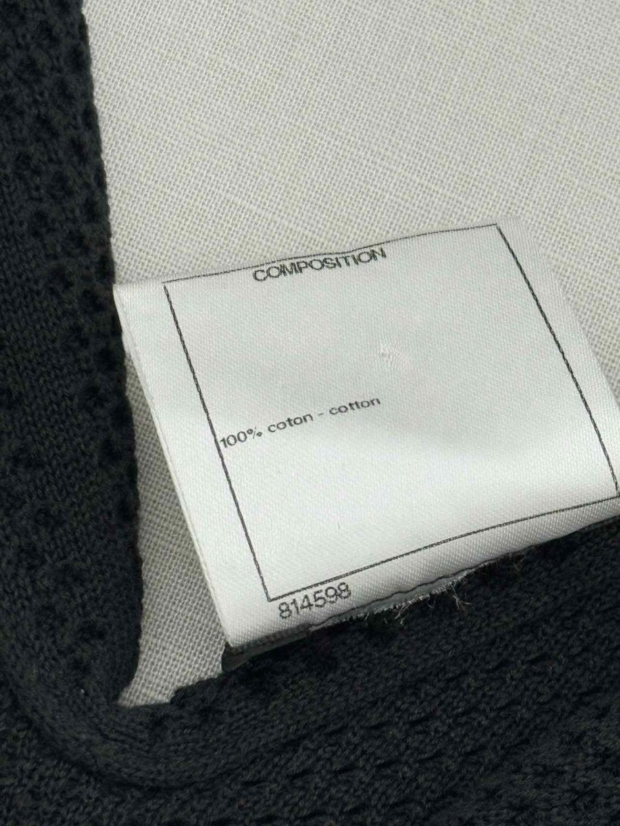 Pre - loved CHANEL Black Perforated Size US 10 Cardigan at Reems Closet