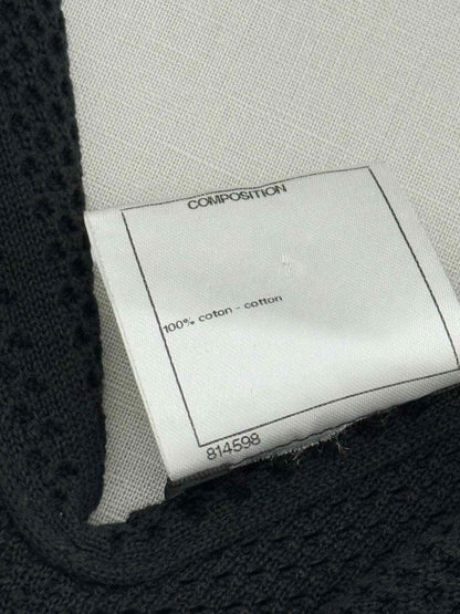 Pre - loved CHANEL Black Perforated Size US 10 Cardigan at Reems Closet
