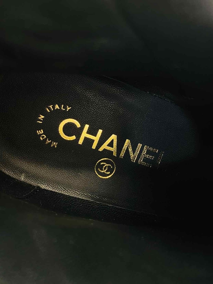 Pre - loved CHANEL Black Quilted Ankle Boots 39C at Reems Closet