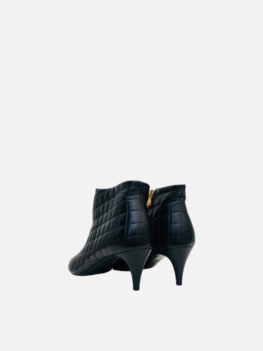 Pre - loved CHANEL Black Quilted Ankle Boots 39C at Reems Closet