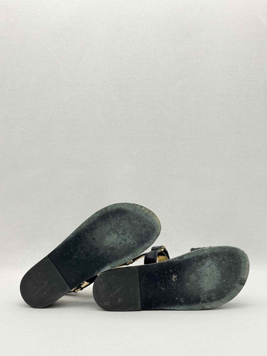 Pre-loved CHANEL Black Quilted Size EU 38.5 Platform Sandals at Reems Closet