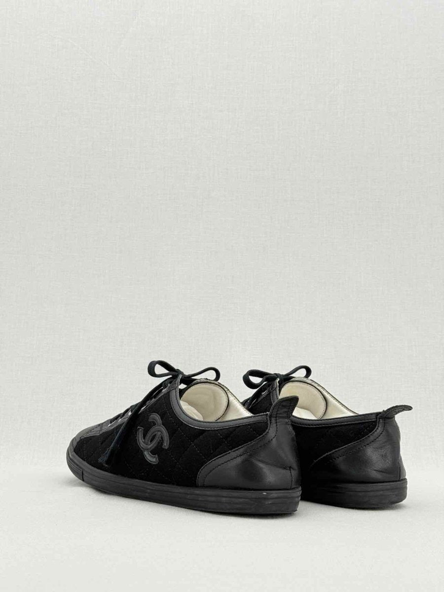 Pre - loved CHANEL Black Quilted Size EU 40 Flats at Reems Closet