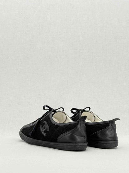 Pre - loved CHANEL Black Quilted Size EU 40 Flats at Reems Closet