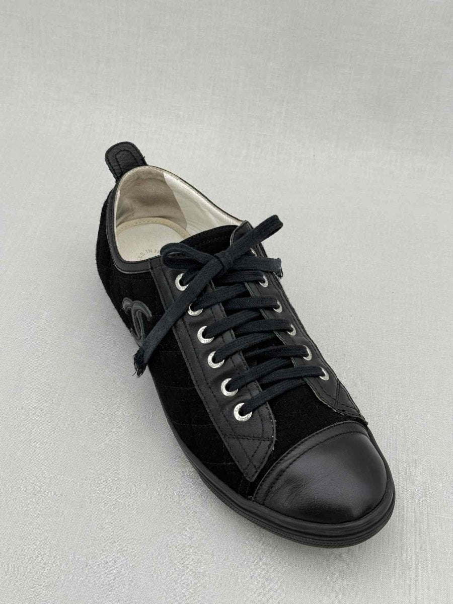 Pre - loved CHANEL Black Quilted Size EU 40 Flats at Reems Closet