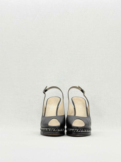 Pre - loved CHANEL Black Size EU 38 Slingbacks at Reems Closet