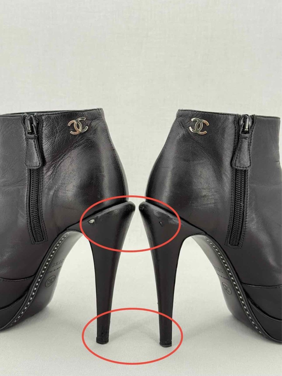 Pre - loved CHANEL Black Size EU 38.5 Boots at Reems Closet