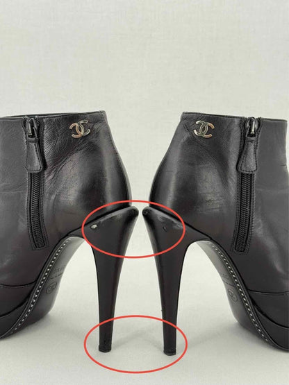 Pre - loved CHANEL Black Size EU 38.5 Boots at Reems Closet