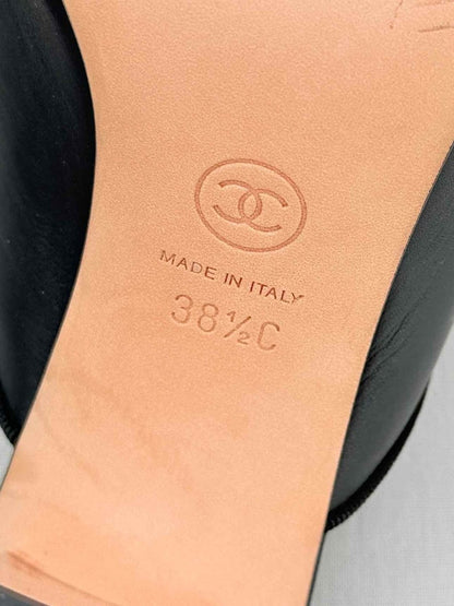 Pre - loved CHANEL Black Size EU 38.5 Mules at Reems Closet