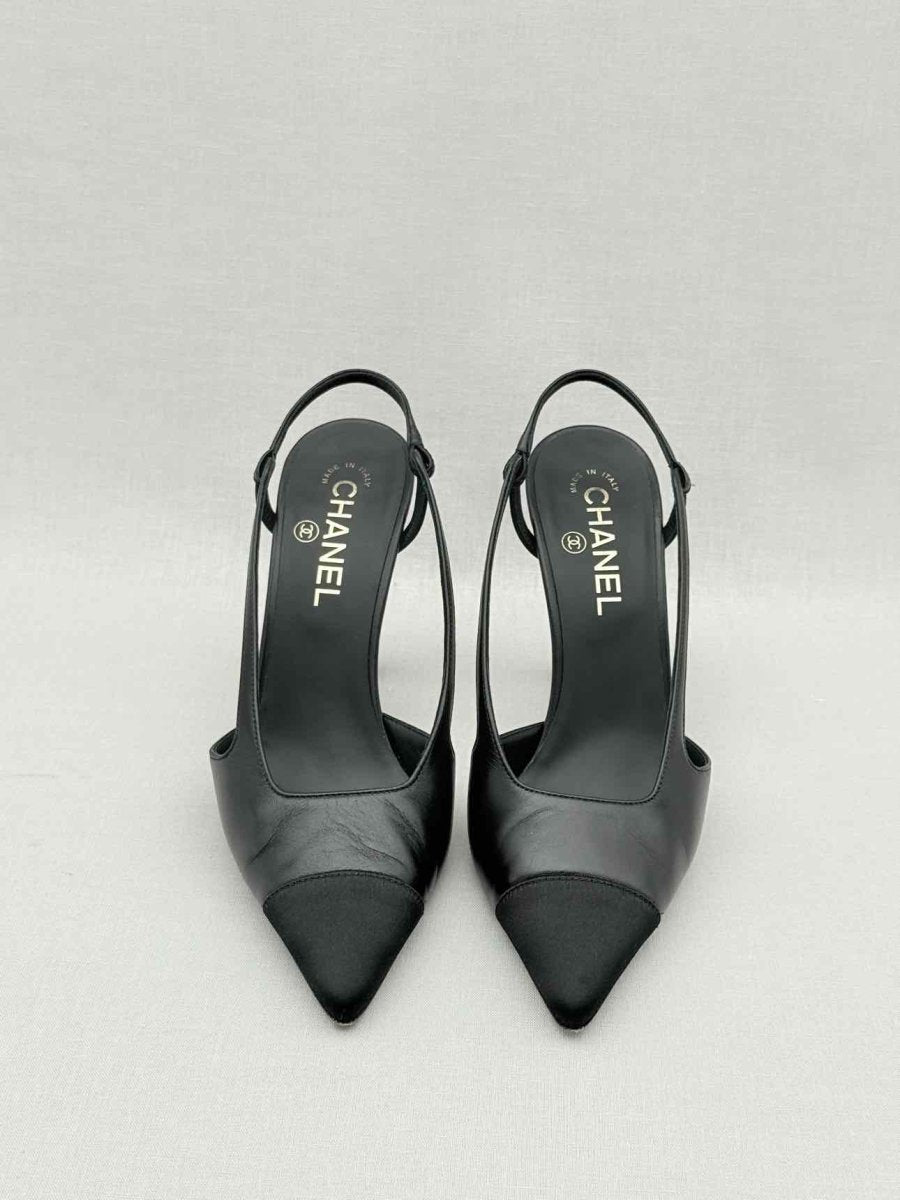 Pre - loved CHANEL Black Size EU 38.5 Slingbacks at Reems Closet