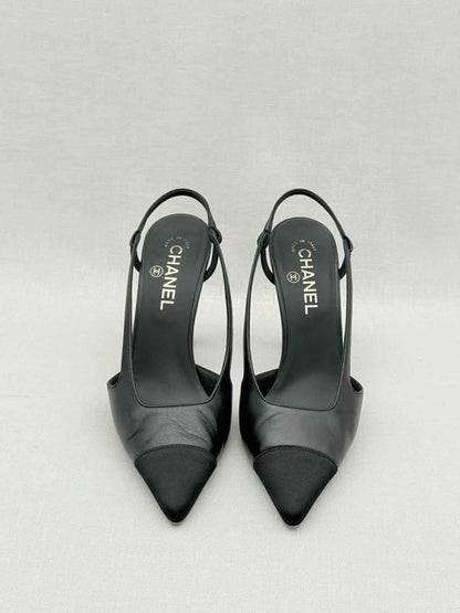 Pre - loved CHANEL Black Size EU 38.5 Slingbacks at Reems Closet